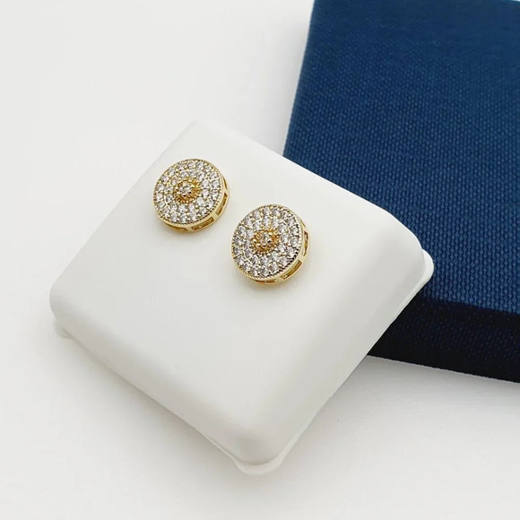 "14K Gold Plated Cubic Zircon Earrings, INUS1BR149 - Picture 9 of 9